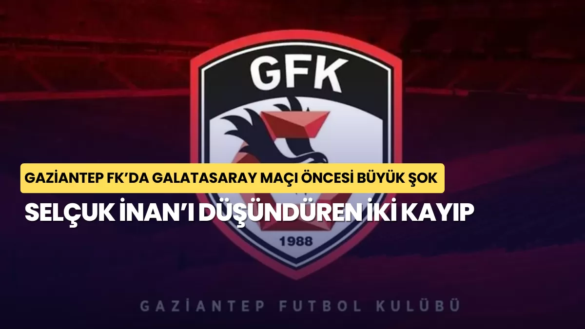 Gaziantep FK’da Galatasaray Maçı Öncesi Büyük Şok: Selçuk İnan’ı Düşündüren İki Kayıp