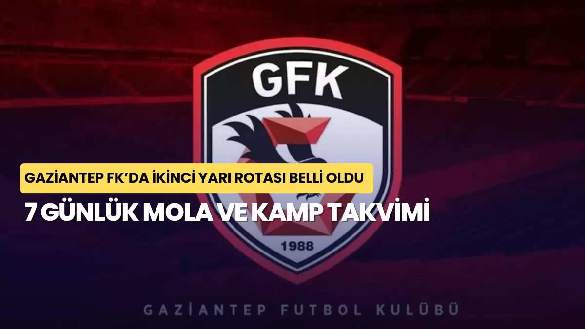 Gaziantep FK’da İkinci Yarı Rotası Belli Oldu: 7 Günlük Mola ve Kamp Takvimi