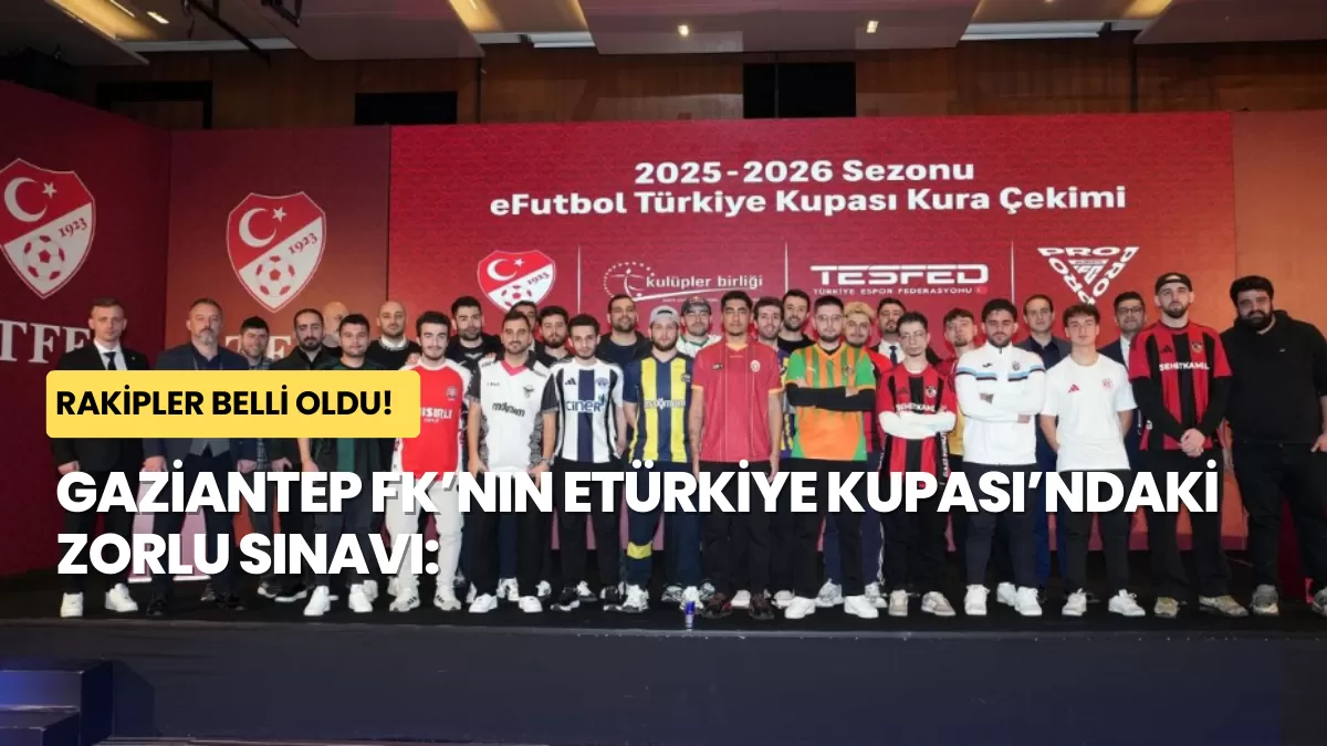 Gaziantep FK’nın eTürkiye Kupası’ndaki Zorlu Sınavı: Rakipler Belli Oldu!