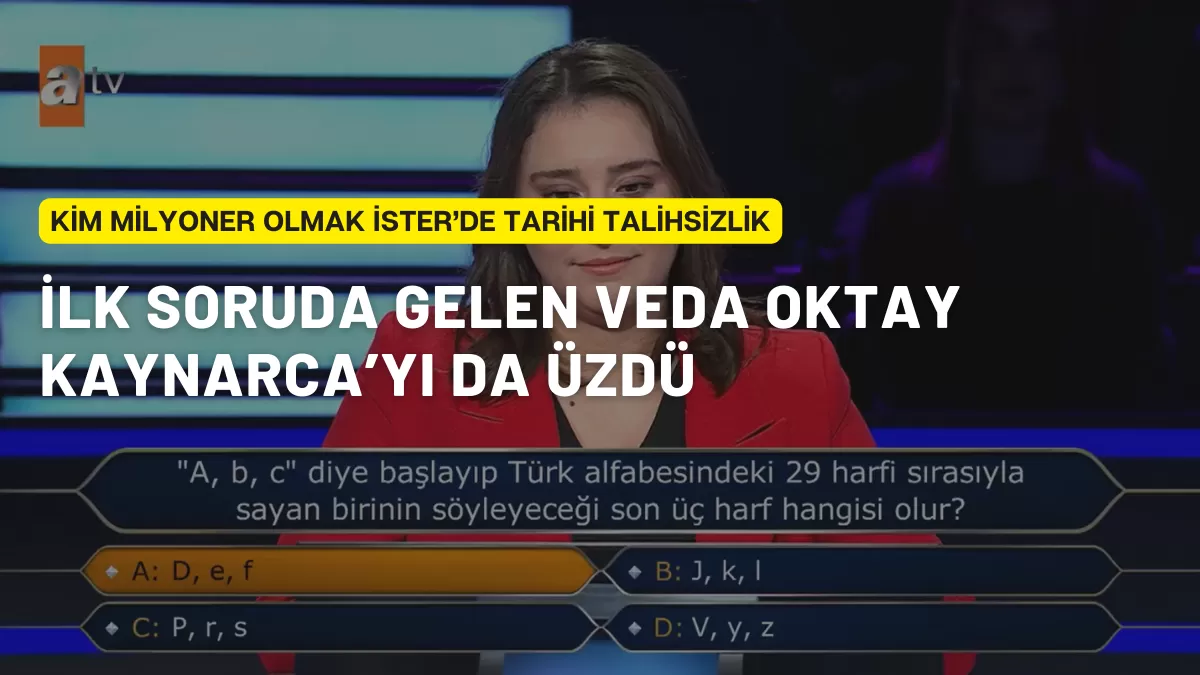 Kim Milyoner Olmak İster’de Tarihi Talihsizlik: İlk Soruda Gelen Veda Oktay Kaynarca’yı da Üzdü