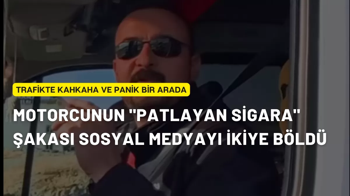 Trafikte Kahkaha ve Panik Bir Arada: Motorcunun “Patlayan Sigara” Şakası Sosyal Medyayı İkiye Böldü