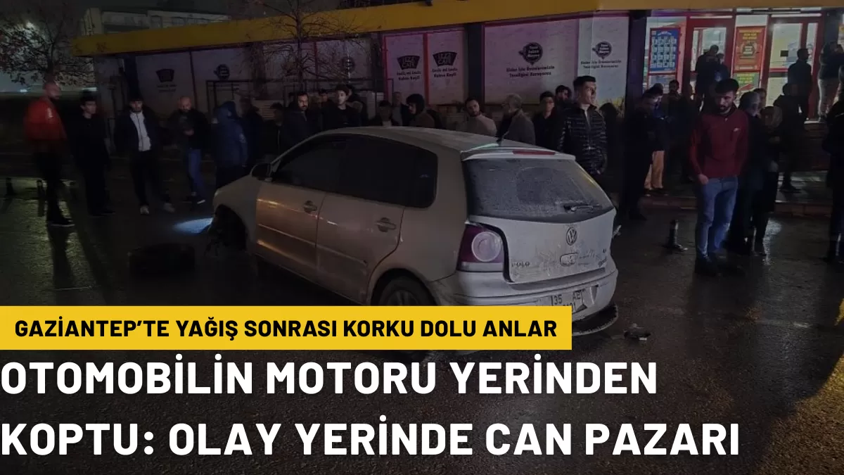 Gaziantep’te Yağış Sonrası Korku Dolu Anlar: Yol Çöktü, Otomobil Ok Gibi Fırladı!