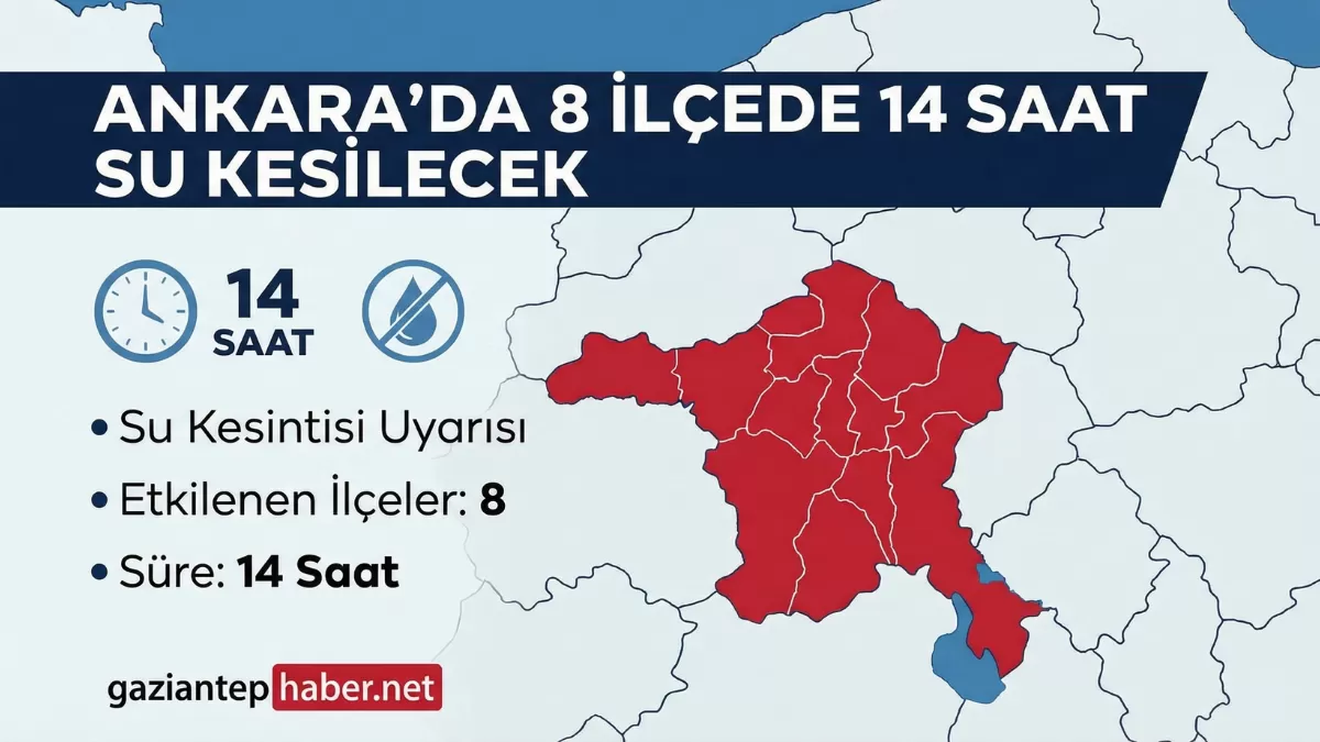 Ankara’da Büyük Su Alarmı! ASKİ Düğmeye Bastı: 8 İlçede Sular Gidiyor (Tam 14 Saat Sürecek)