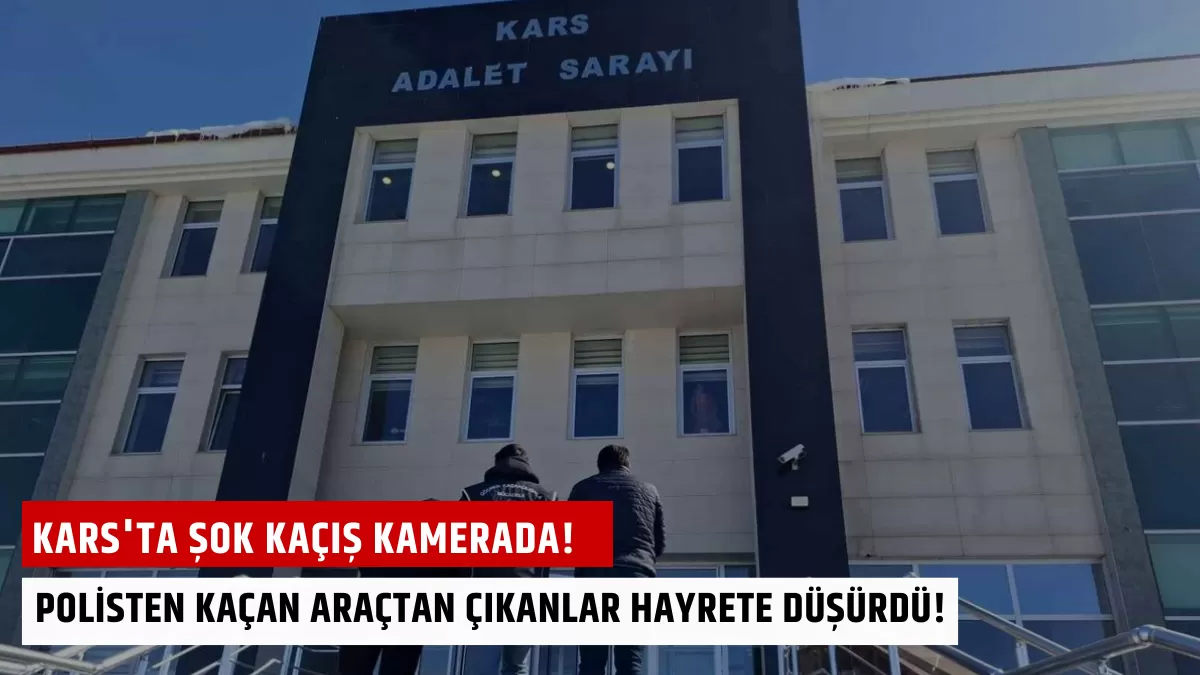 Kars’ta Şok Kaçış Kamerada! Polisten Kaçan Araçtan Çıkanlar Hayrete Düşürdü!