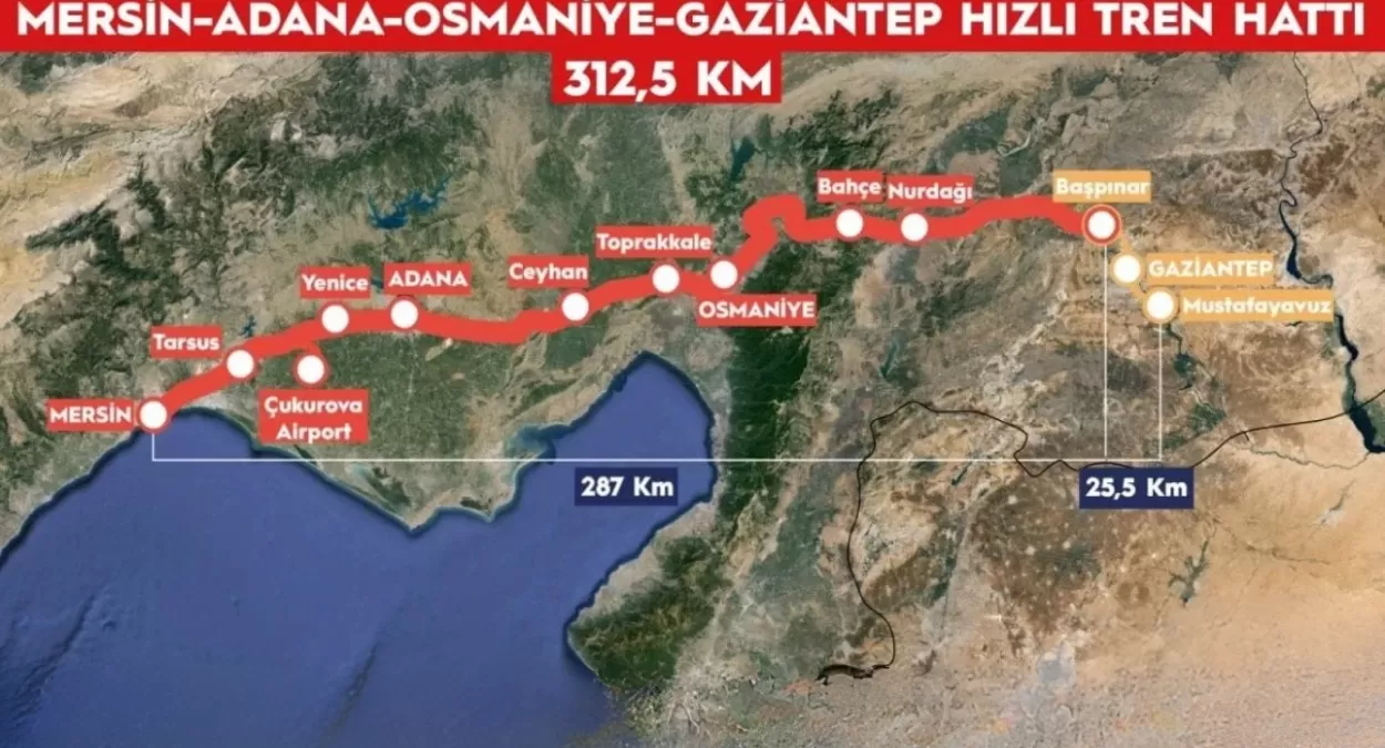 Gaziantep-Mersin Hızlı Tren Projesinde Sona Gelindi: Yolculuk 2 Saat 15 Dakikaya İniyor!