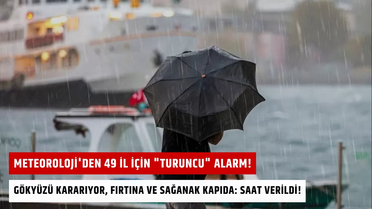 Meteoroloji’den 49 İl İçin “Turuncu” Alarm! Gökyüzü Kararıyor, Fırtına ve Sağanak Kapıda: Saat Verildi!