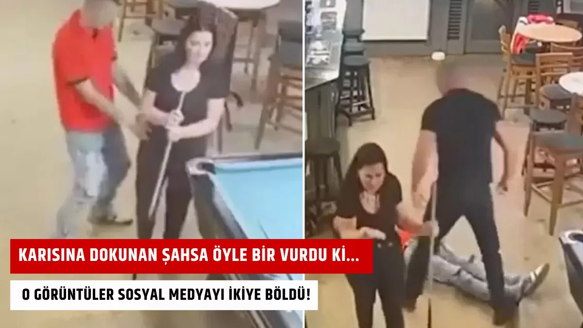 Karısına Dokunan Şahsa Öyle Bir Vurdu Ki… O Görüntüler Sosyal Medyayı İkiye Böldü!