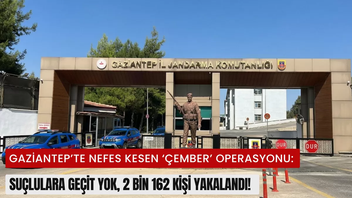 Gaziantep’te Nefes Kesen ‘Çember’ Operasyonu: Suçlulara Geçit Yok, 2 Bin 162 Kişi Yakalandı!