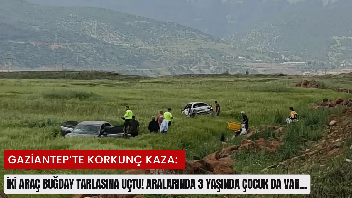 Gaziantep’te Korkunç Kaza: İki Araç Buğday Tarlasına Uçtu! Aralarında 3 Yaşında Çocuk da Var…