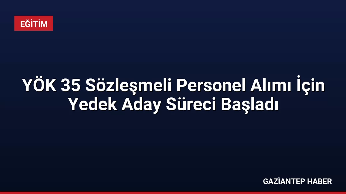 YÖK 35 Sözleşmeli Personel Alımı İçin Yedek Aday Süreci Başladı