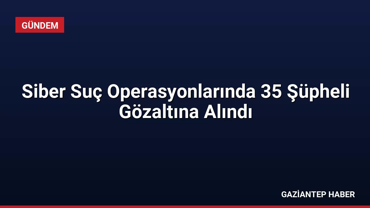 Siber Suç Operasyonlarında 35 Şüpheli Gözaltına Alındı