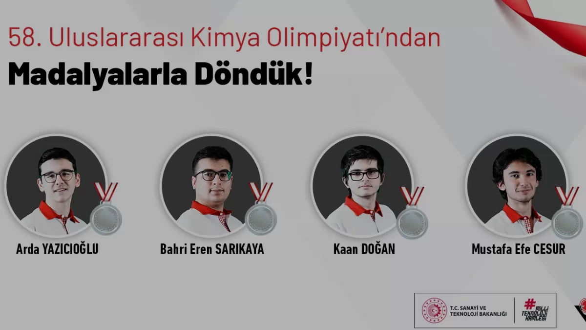 Türk Öğrenciler 58 Uluslararası Kimya Olimpiyatında 4 Gümüş Madalya Kazandı