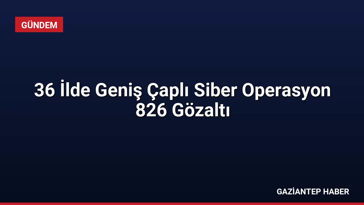 36 İlde Geniş Çaplı Siber Operasyon 826 Gözaltı