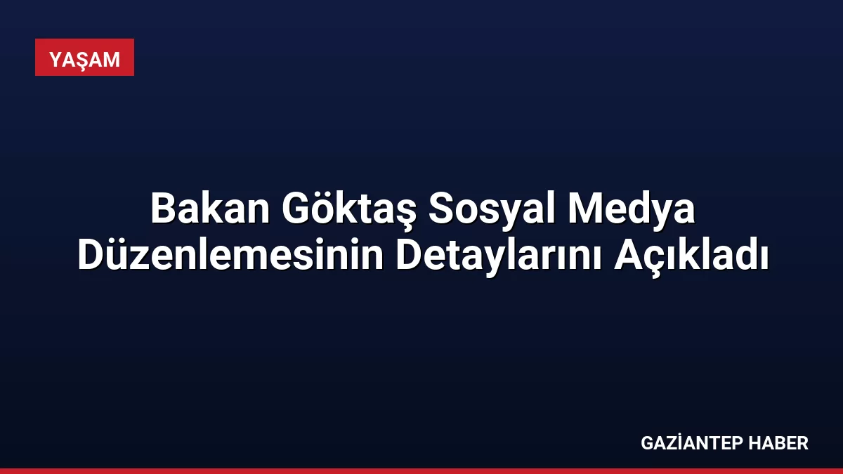 Bakan Göktaş Sosyal Medya Düzenlemesinin Detaylarını Açıkladı
