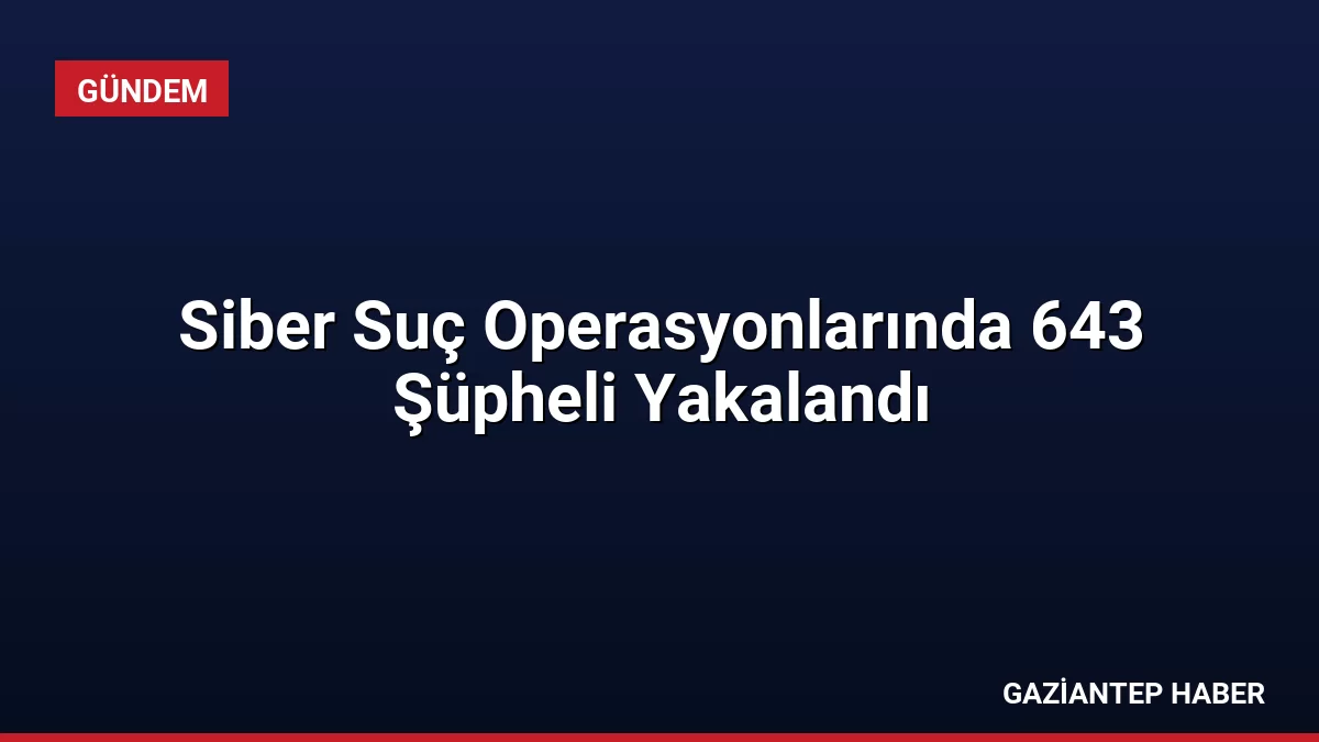 Siber Suç Operasyonlarında 643 Şüpheli Yakalandı